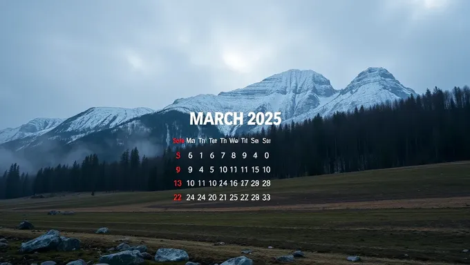 Calendar for March 2025: Monthly Planner and Schedule