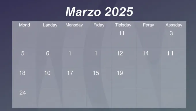 Calendario March 2025: Same Title Repeated Ten Times