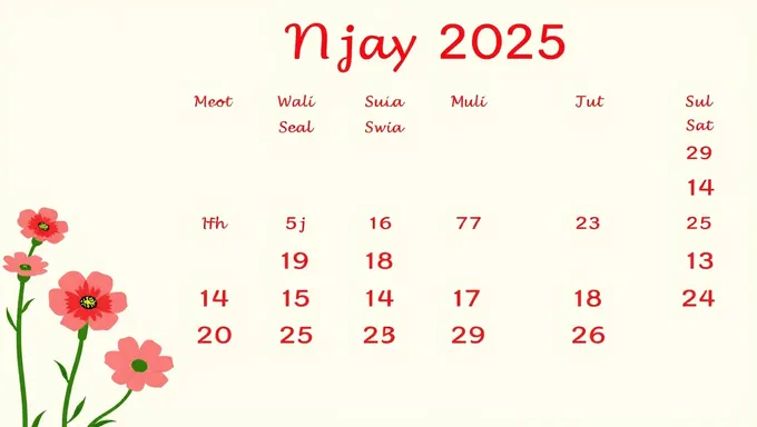 Calendario Mayo 2025: Same Title Repeated