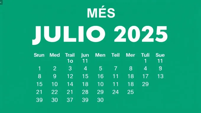 Calendario Mes de Julio 2025 for a Boy