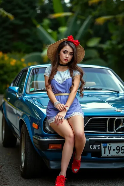 Car Girl Wallpaper Background with Custom Design