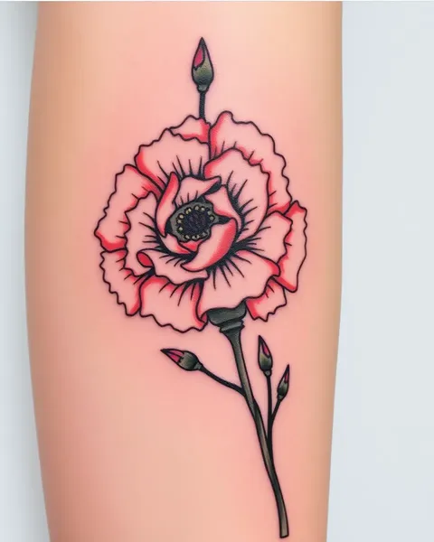 Carnation Flower Tattoo Inspiration Idea