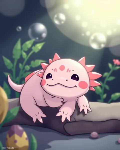 Cartoon Axolotl Pictures Cute and Beautiful