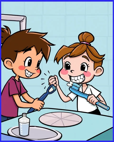 Cartoon Brushing Teeth Images for Kids Learn