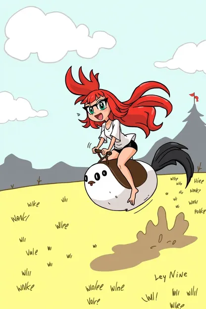 Cartoon Cock Ride Redhead Girl Character