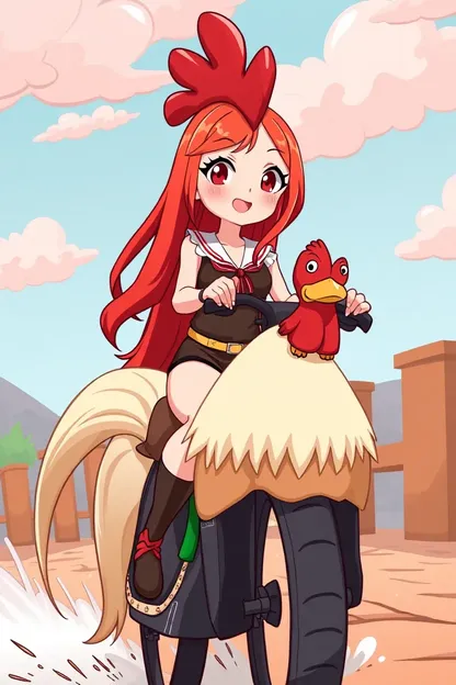 Cartoon Cock Riding Redhead Girl Art