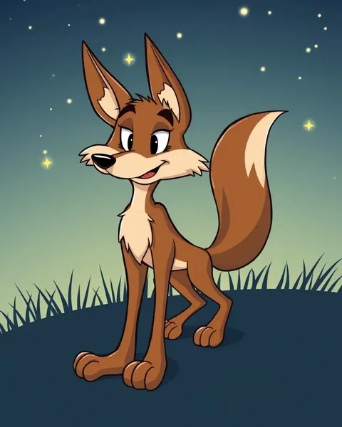 Cartoon Coyote Images with Comical Facial Expressions