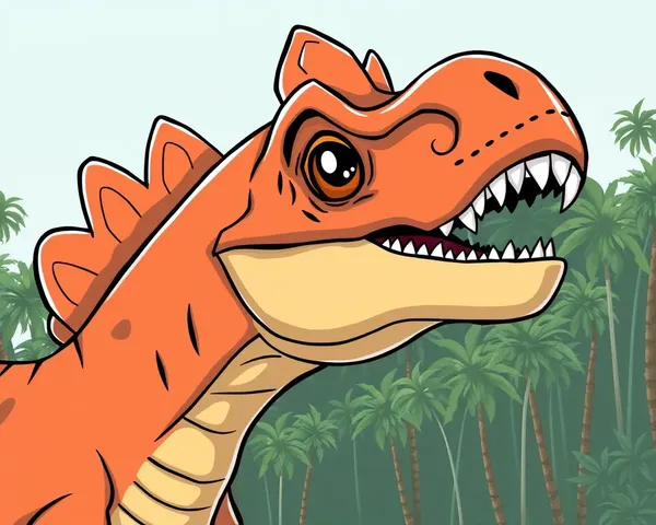 Cartoon Dinosaur Head PNG Design Template