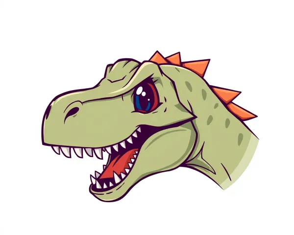 Cartoon Dinosaur Head PNG Illustration Art