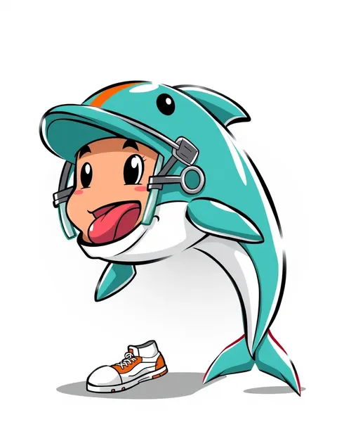 Cartoon Dolphins Images in Miami Style