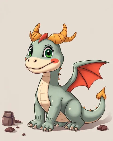 Cartoon Dragon Picture with Wings