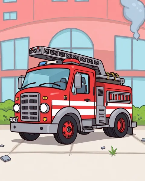 Cartoon Fire Engine Illustrations for Sale