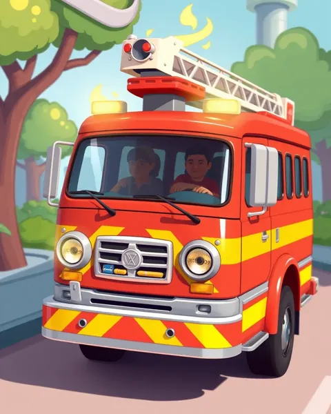 Cartoon Fire Engine Pictures to Print