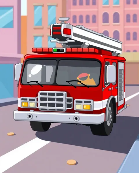 Cartoon Fire Truck Images for Children's Entertainment