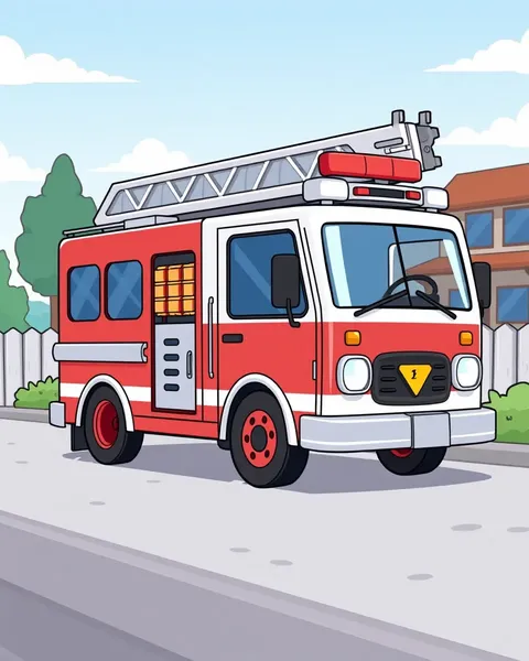 Cartoon Fire Truck Pictures with Action Scenes