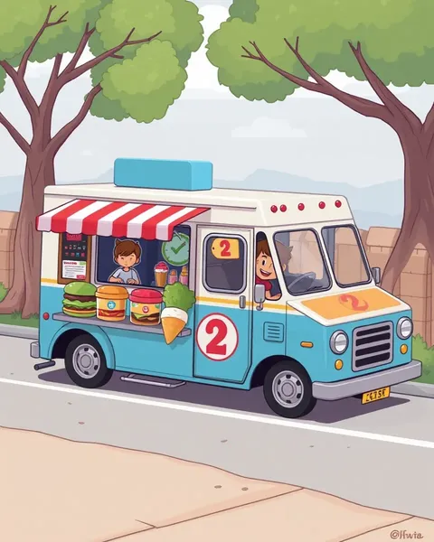 Cartoon Food Truck Pictures Showcase Unique Food Art