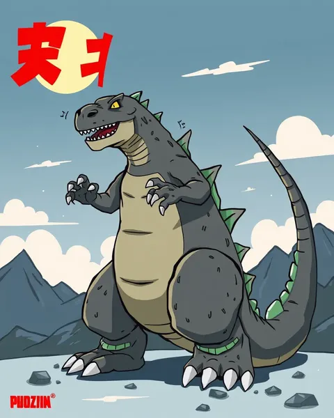 Cartoon Godzilla Images Capture Fiery Monster Fury