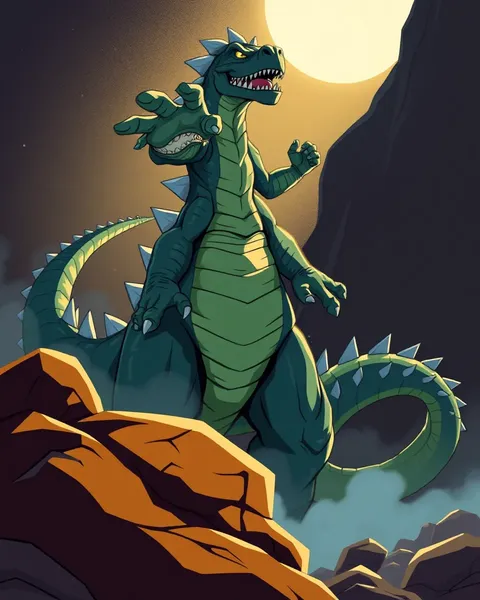 Cartoon Godzilla Images Feature Fiery Monster Annihilation