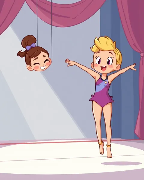 Cartoon Gymnastics Pictures Feature Daring Stunts