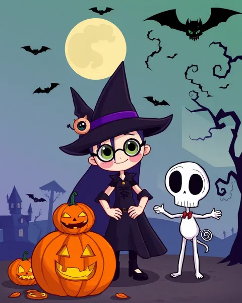 Cartoon Halloween Picture Display