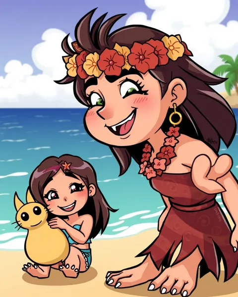 Cartoon Hawaiian Pictures for Adults Relaxation