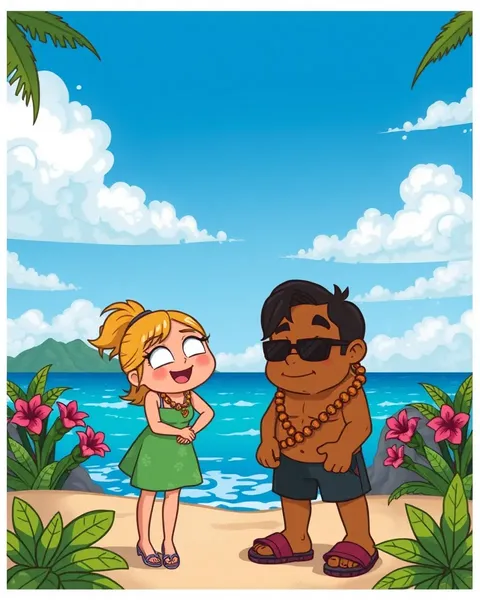 Cartoon Hawaiian Pictures for Kids Learning