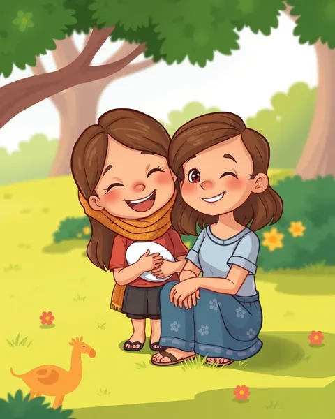 Cartoon Image of a Mother's Gentle Touch