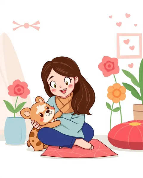 Cartoon Image of a Mother's Protective Care