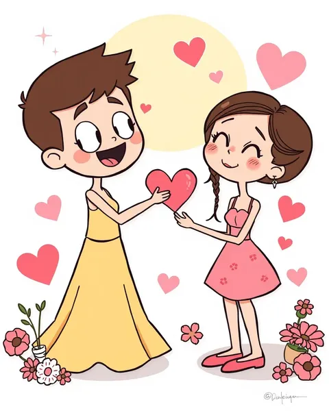 Cartoon Images Display My Love You