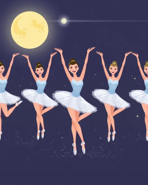 Cartoon Images of Ballerinas in Colorful Settings