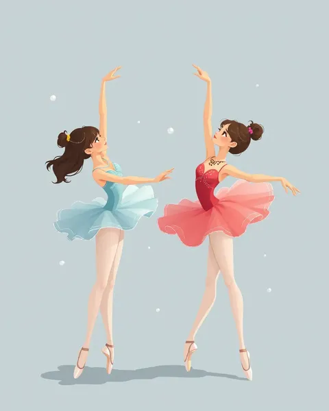 Cartoon Images of Ballerinas in Lovely Settings