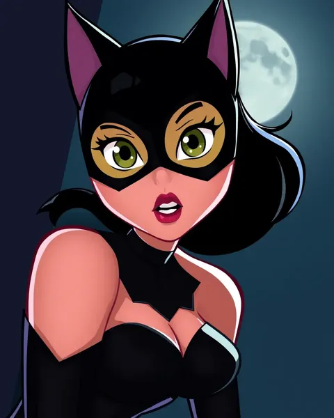 Cartoon Images of Catwoman's Fierce Personality