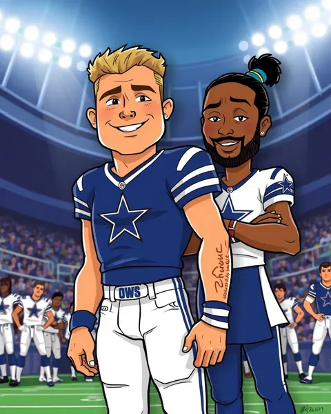 Cartoon Images of Dallas Cowboys Games