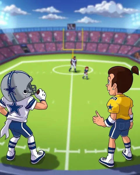 Cartoon Images of Dallas Cowboys Team