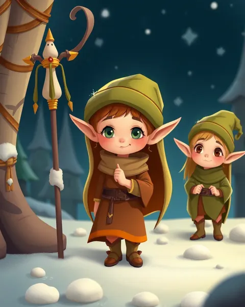 Cartoon Images of Elves Portray Whimsical Magical Creatures