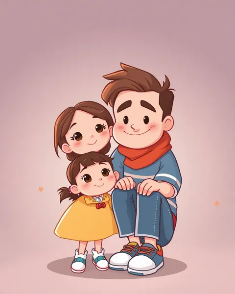 Cartoon Images of Father Daughter Bonding