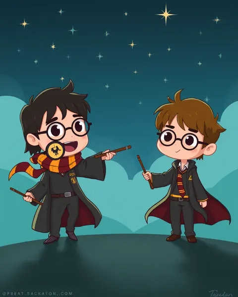 Cartoon Images of Harry Potter's Wizarding World