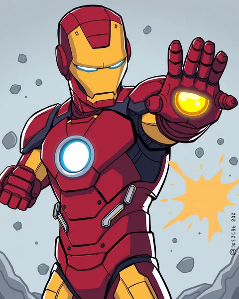 Cartoon Images of Iron Man's Face