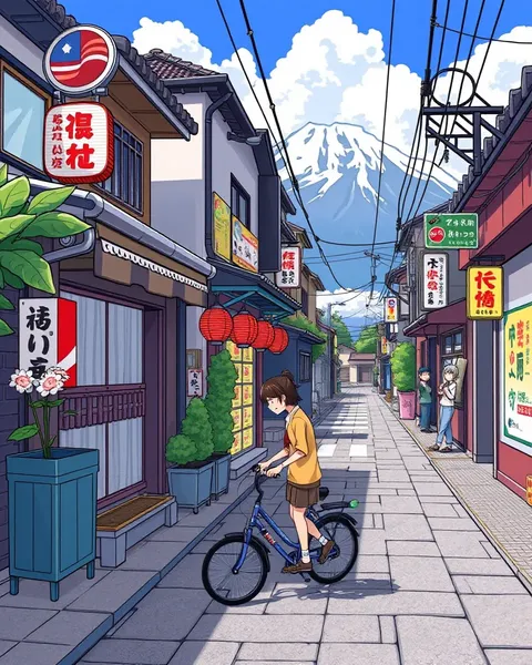 Cartoon Images of Japan's Iconic Landmarks