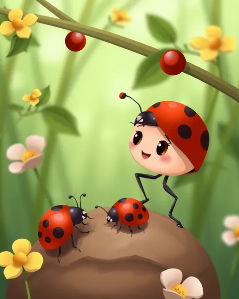 Cartoon Images of Lady Bugs for Fun