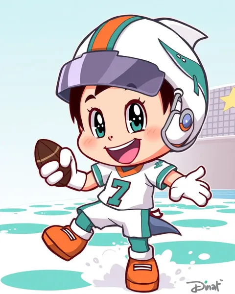 Cartoon Images of Miami Dolphins Football