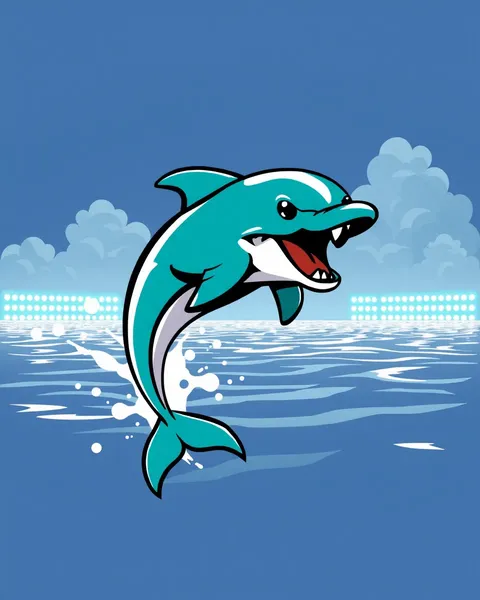 Cartoon Images of Miami Dolphins Team