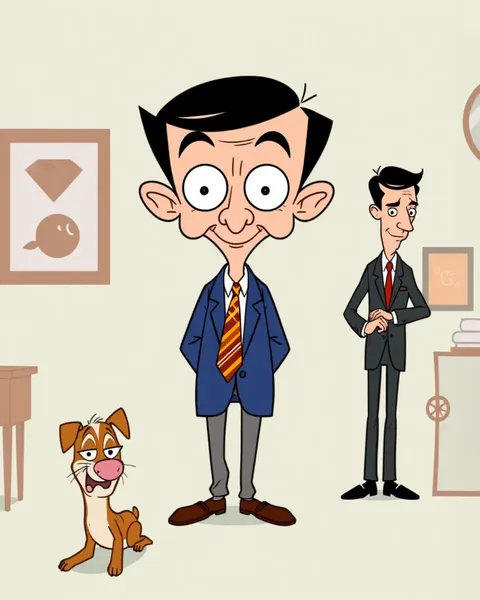 Cartoon Images of Mr Bean's Antics