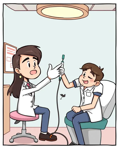 Cartoon Images of Phlebotomy Procedure Steps