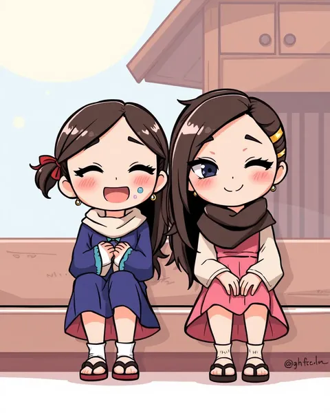 Cartoon Images of Sisters Together