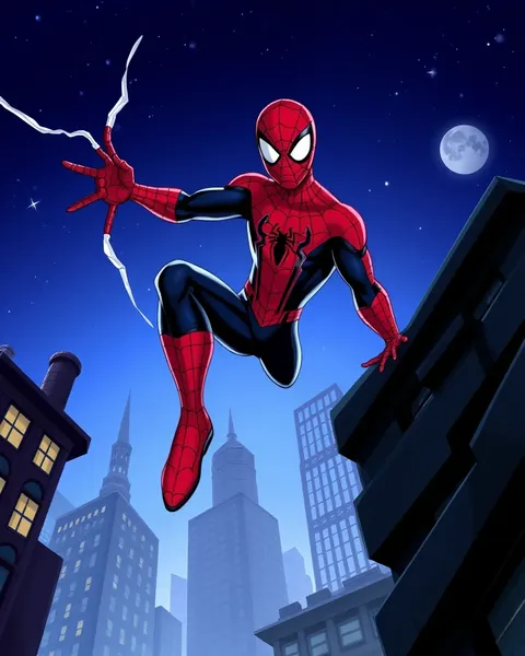 Cartoon Images of Spider Man's Adventures