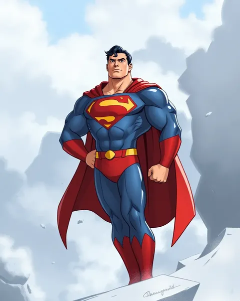 Cartoon Images of Superman's Superhuman Strength and Speed