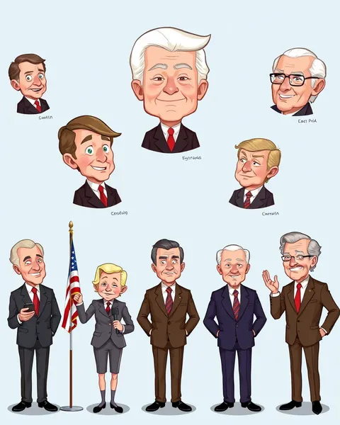 Cartoon Images of US Presidents' Humor