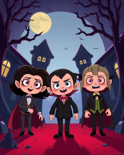 Cartoon Images of Vampires for Children's Books and Comics