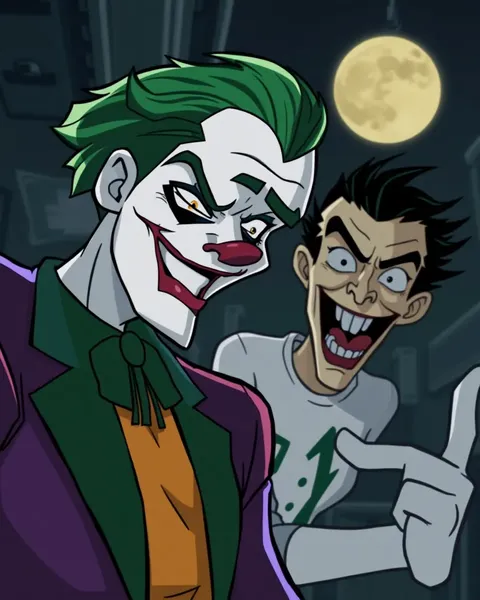 Cartoon Images of the Joker's Madness